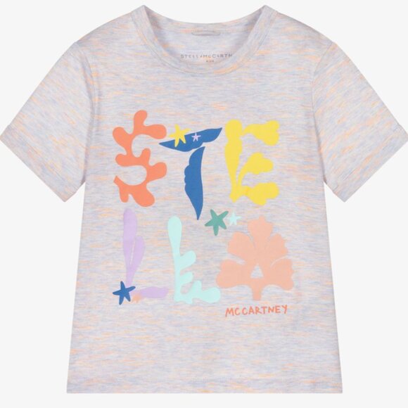 NWT Stella McCartney Kids Seaweed Logo Print T-Shirt - Picture 1 of 2